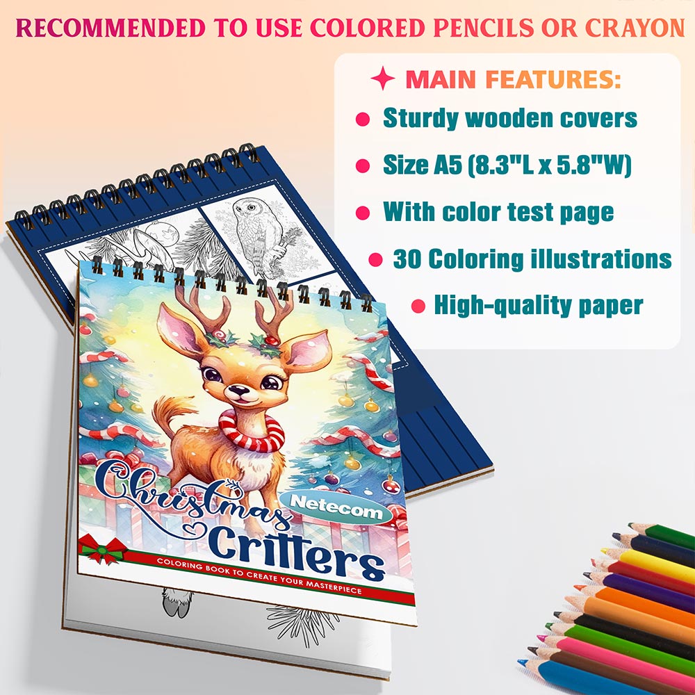 Netecom Christmas Critters Coloring Sheets For Adults