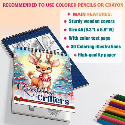 Netecom Christmas Critters Coloring Sheets For Adults