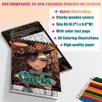 Steampunk Girls Coloring Sheets For Adults