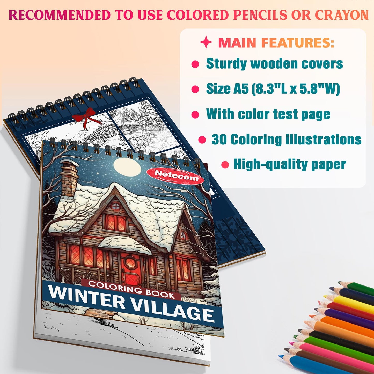 Netecom Winter Village Coloring Sheets For Adults