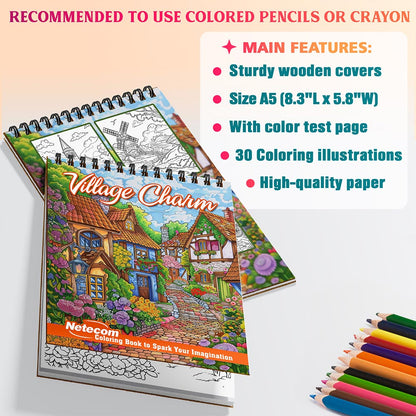 Netecom Village Charm Coloring Sheets For Adults