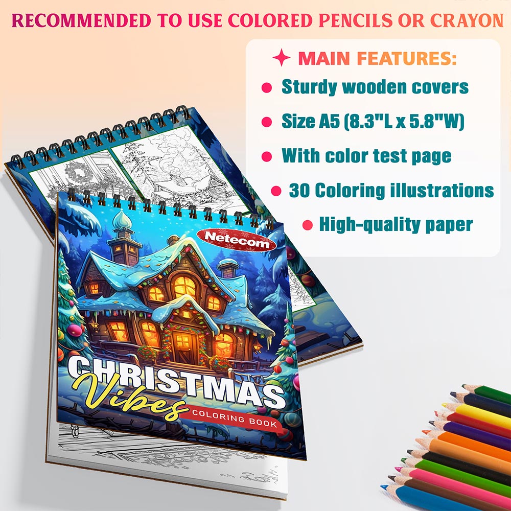 Netecom Christmas Vibes Coloring Sheets For Adults