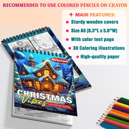 Netecom Christmas Vibes Coloring Sheets For Adults