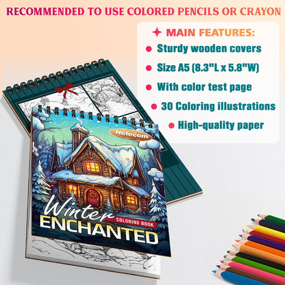 Netecom Winter Enchanted Coloring Sheets For Adults