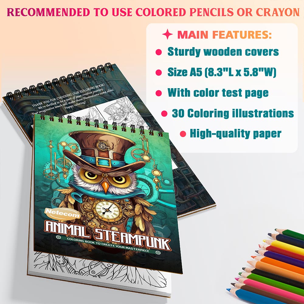 Netecom Animal Steampunk Coloring Sheets For Adults