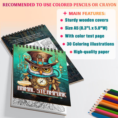 Netecom Animal Steampunk Coloring Sheets For Adults