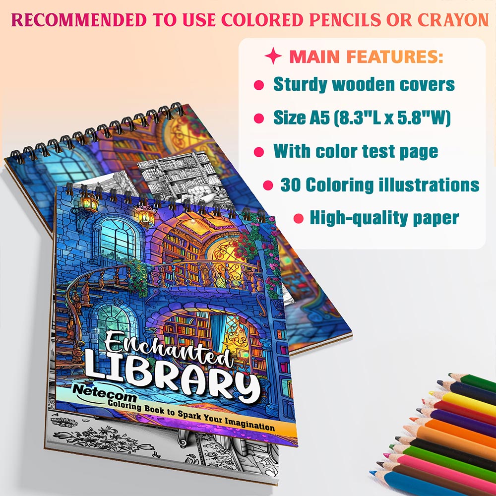 Netecom Enchanted Library Coloring Sheets For Adults