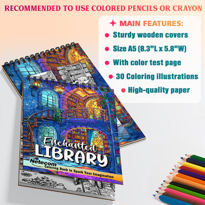 Netecom Enchanted Library Coloring Sheets For Adults