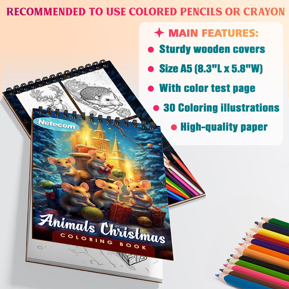 Animals Christmas Coloring Sheets For Adults