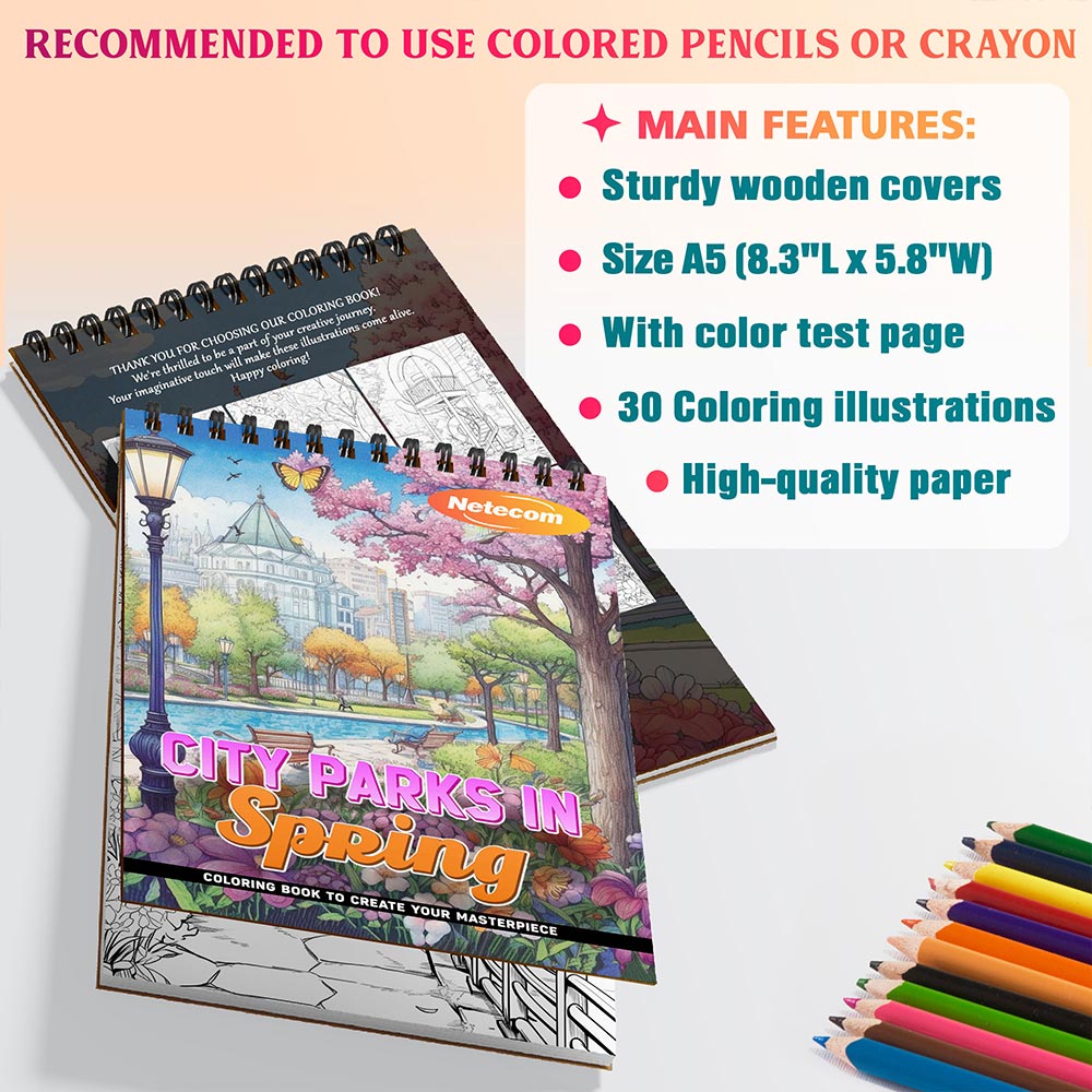 City Parks in Spring Coloring Sheets For Adults
