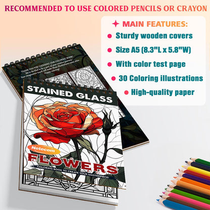 Stained Glass Flowers Coloring Sheets For Adults