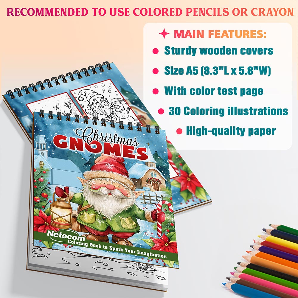 Netecom Christmas Gnomes Coloring Sheets For Adults