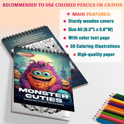 Netecom Monster Cuties Coloring Sheets For Adults