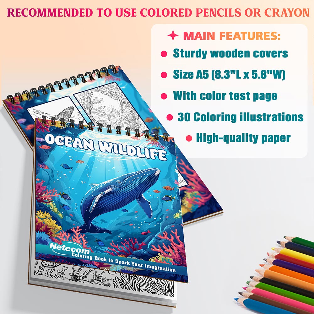 Netecom Ocean Wildlife Coloring Sheets For Adults