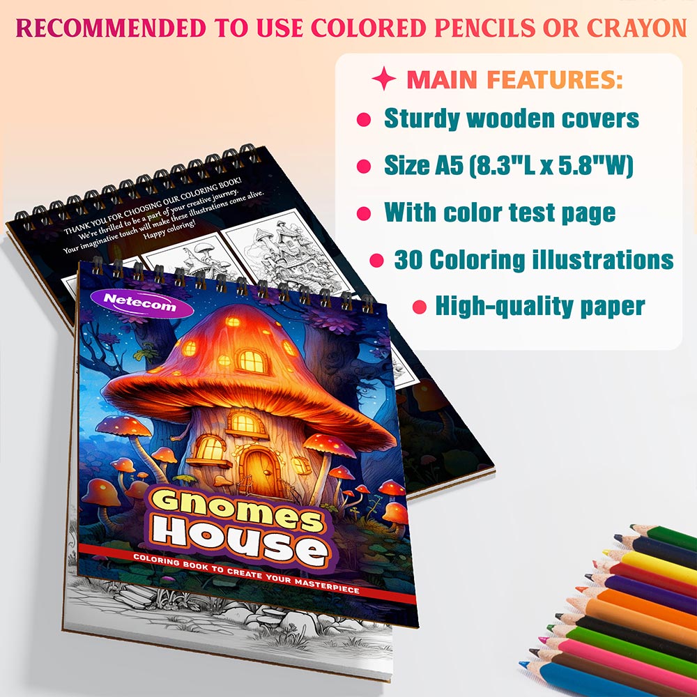 Gnomes House Coloring Sheets For Adults
