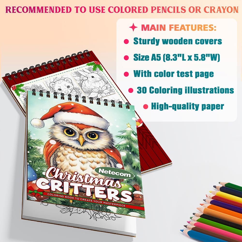 Netecom Christmas Critters Coloring Sheets For Adults