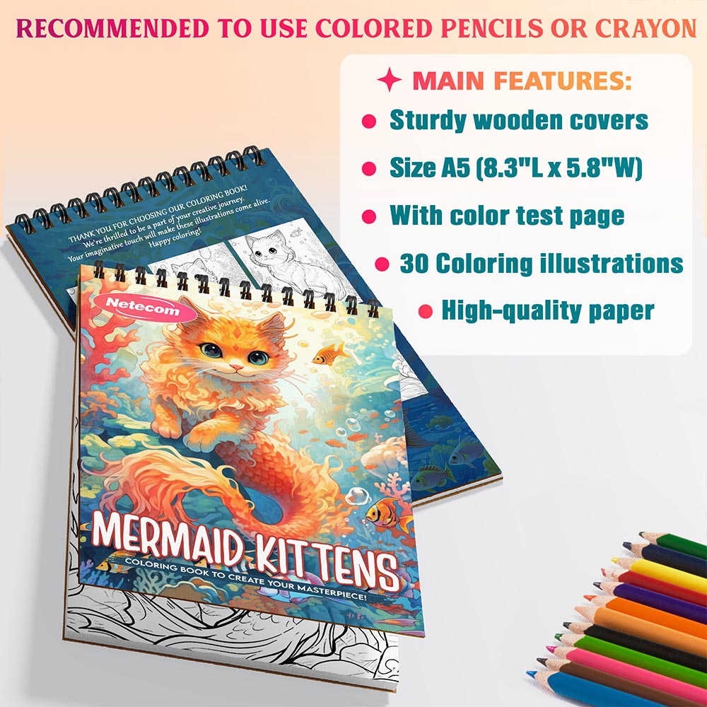 Netecom Mermaid Kittens Coloring Sheets For Adults