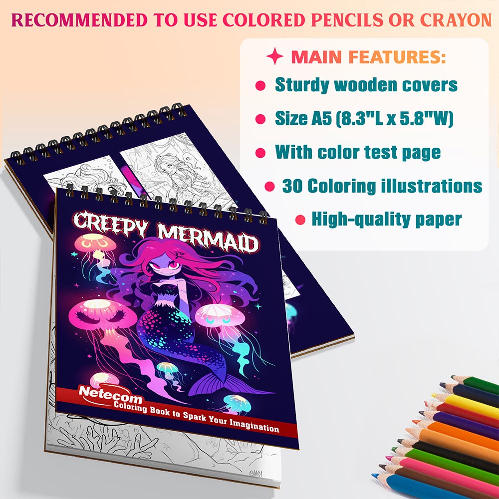 Netecom Creepy Mermaid Coloring Sheets For Adults