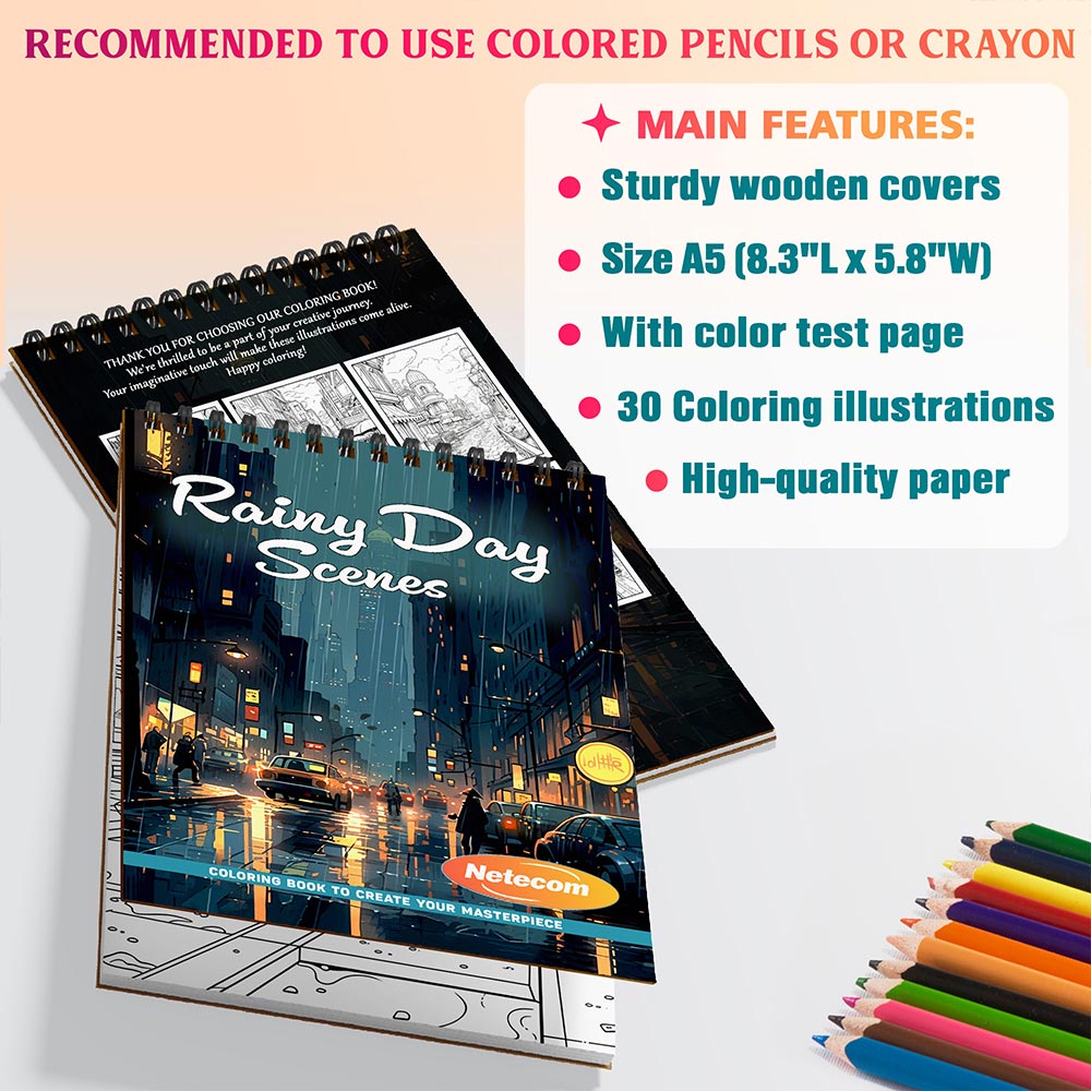 Rainy Day Scenes Coloring Sheets For Adults