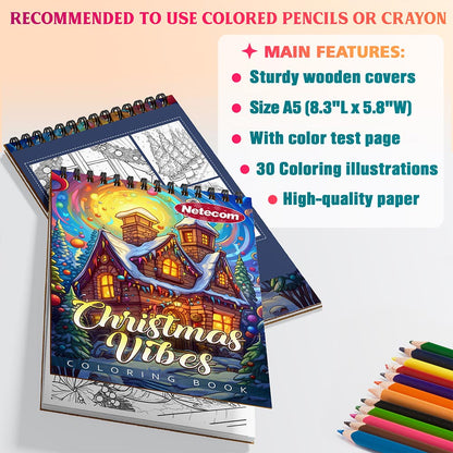 Netecom Christmas Vibes Coloring Sheets For Adults