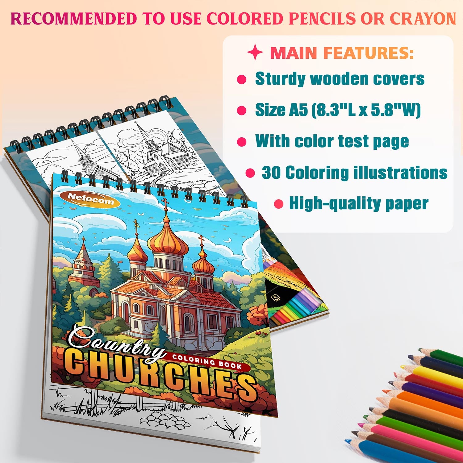Netecom Country Churches Coloring Sheets For Adults
