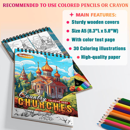 Netecom Country Churches Coloring Sheets For Adults