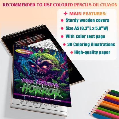 Netecom Dark Botanical Horror Coloring Sheets For Adults