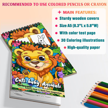 Netecom Cute Baby Animals Coloring Sheets For Adults