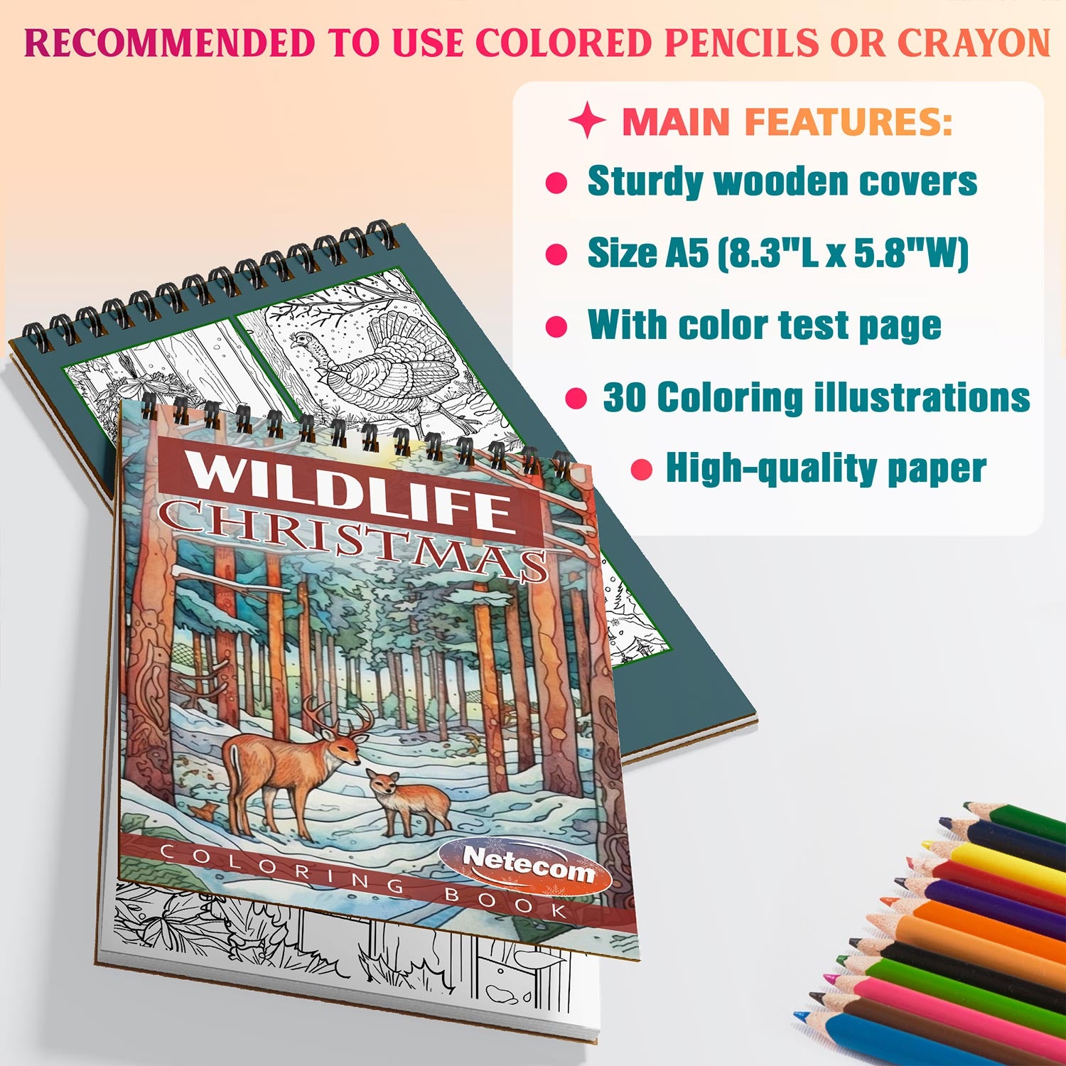 Netecom Christmas Wild Life Coloring Sheets For Adults