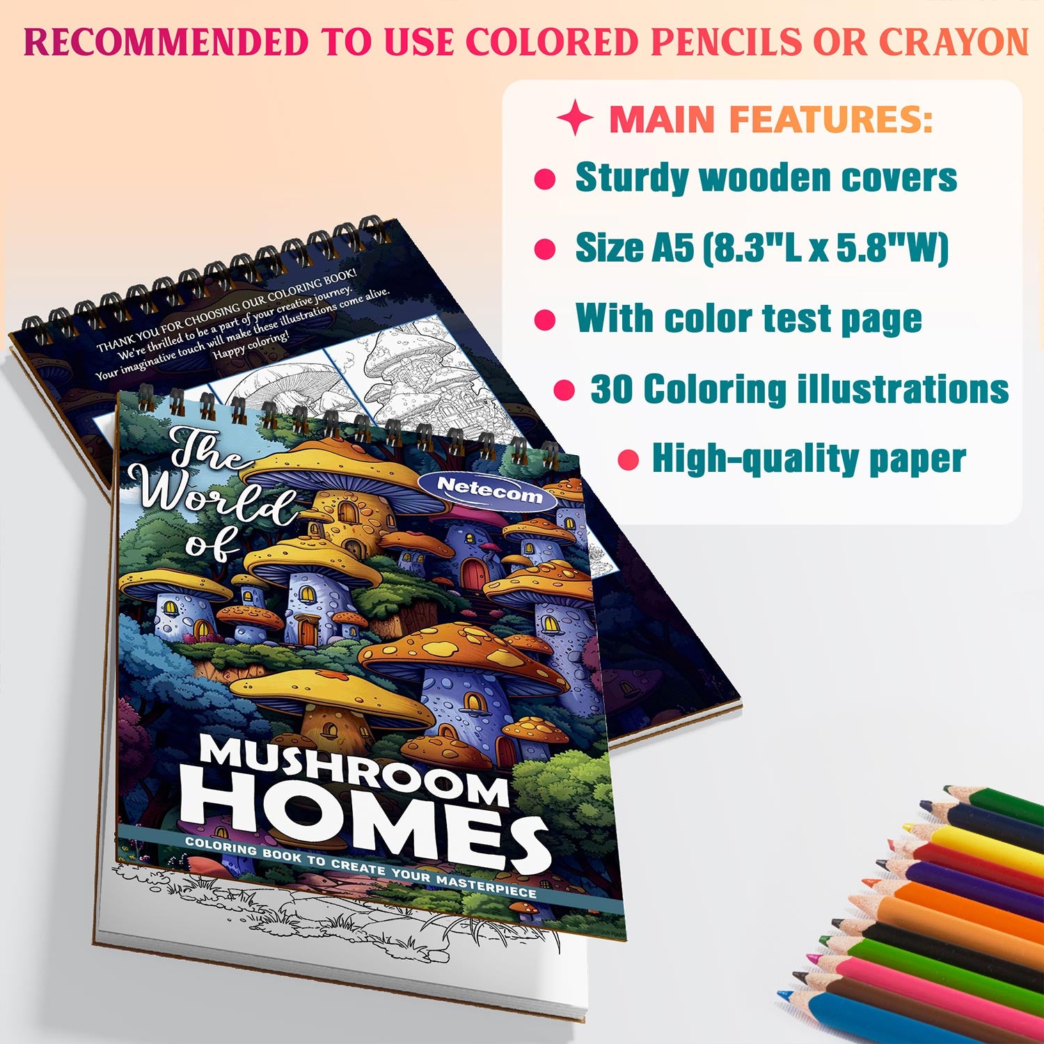 Netecom The World of Mushroom Homes Coloring Sheets For Adults