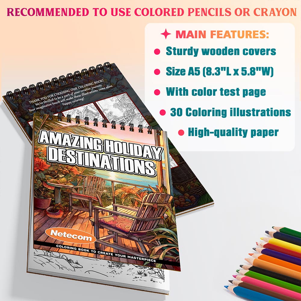 Amazing Holiday Destinations Coloring Sheets For Adults