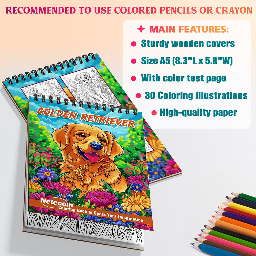 Netecom Golden Retriever Coloring Sheets For Adults