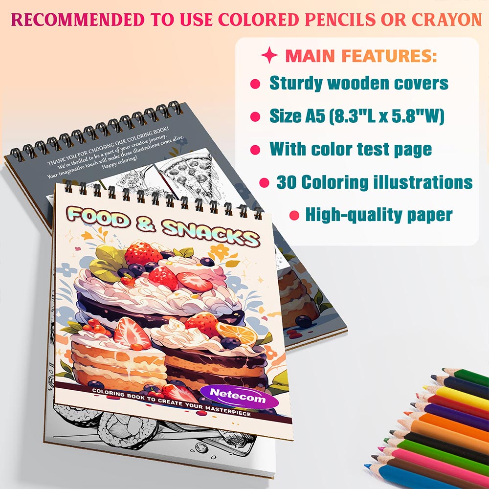 Food & Snacks Coloring Sheets For Adults