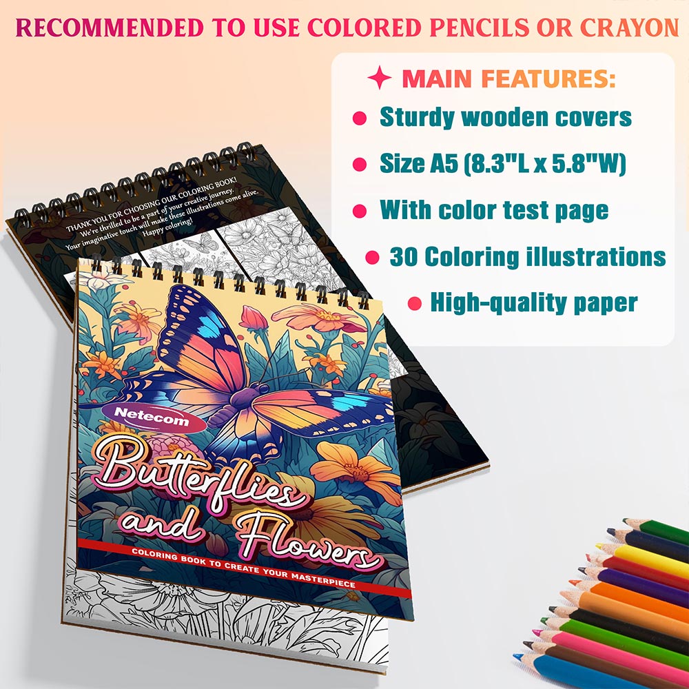 Butterflies and Flowers Coloring Sheets For Adults