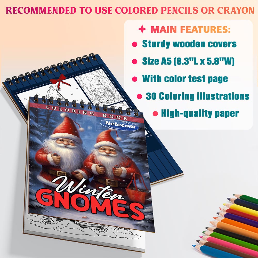 Netecom Winter Gnomes Coloring Sheets For Adults