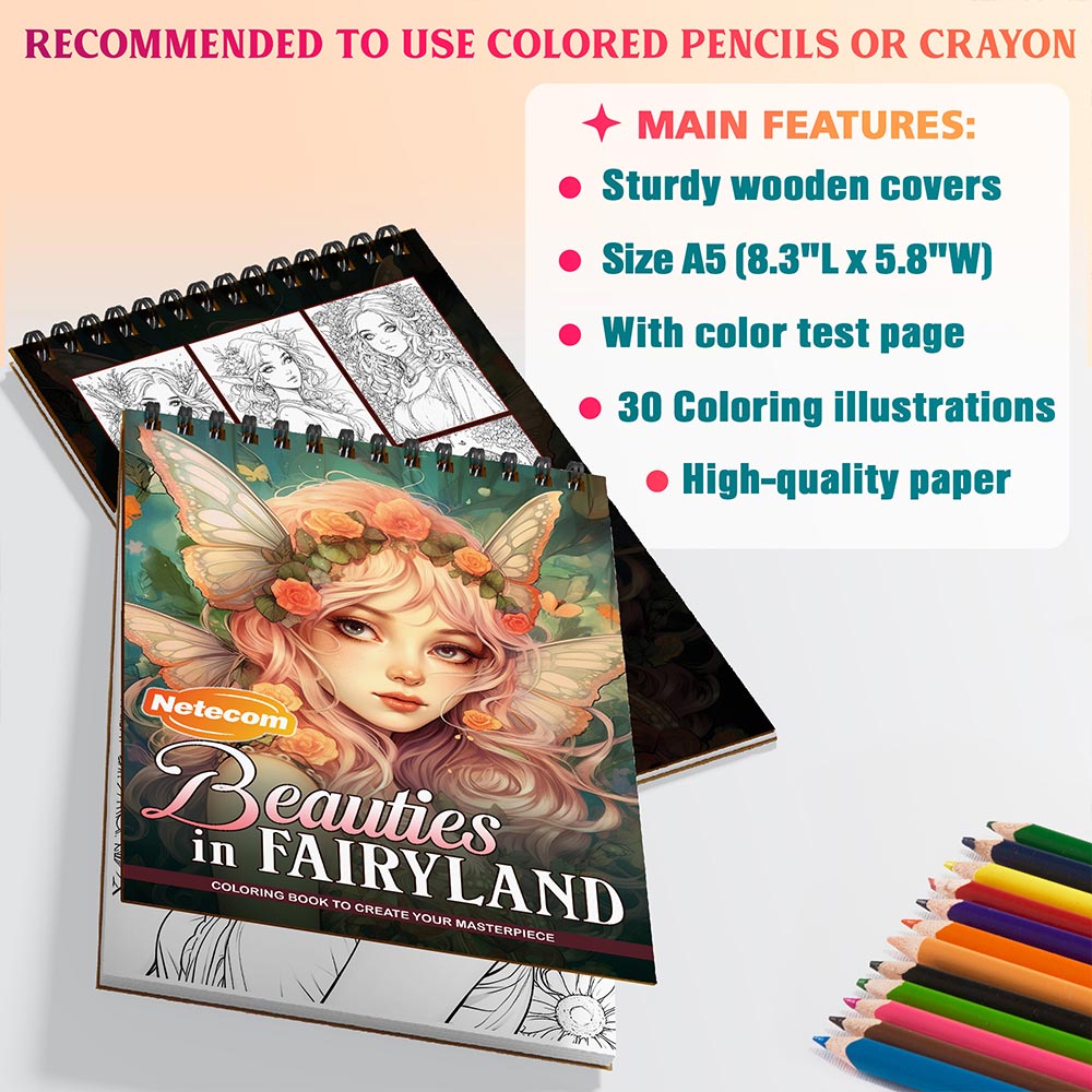 Netecom Beauties in Fairyland Coloring Sheets For Adults