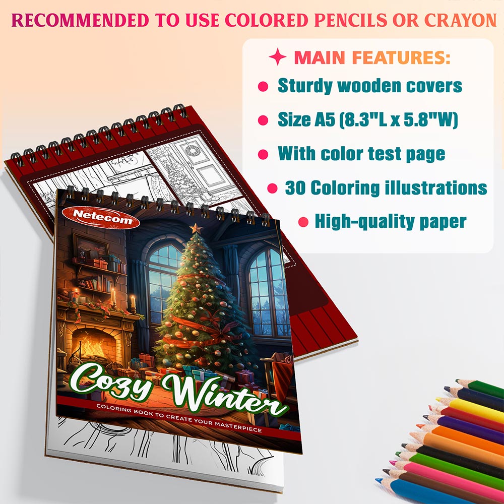 Netecom Cozy Winter Coloring Sheets For Adults