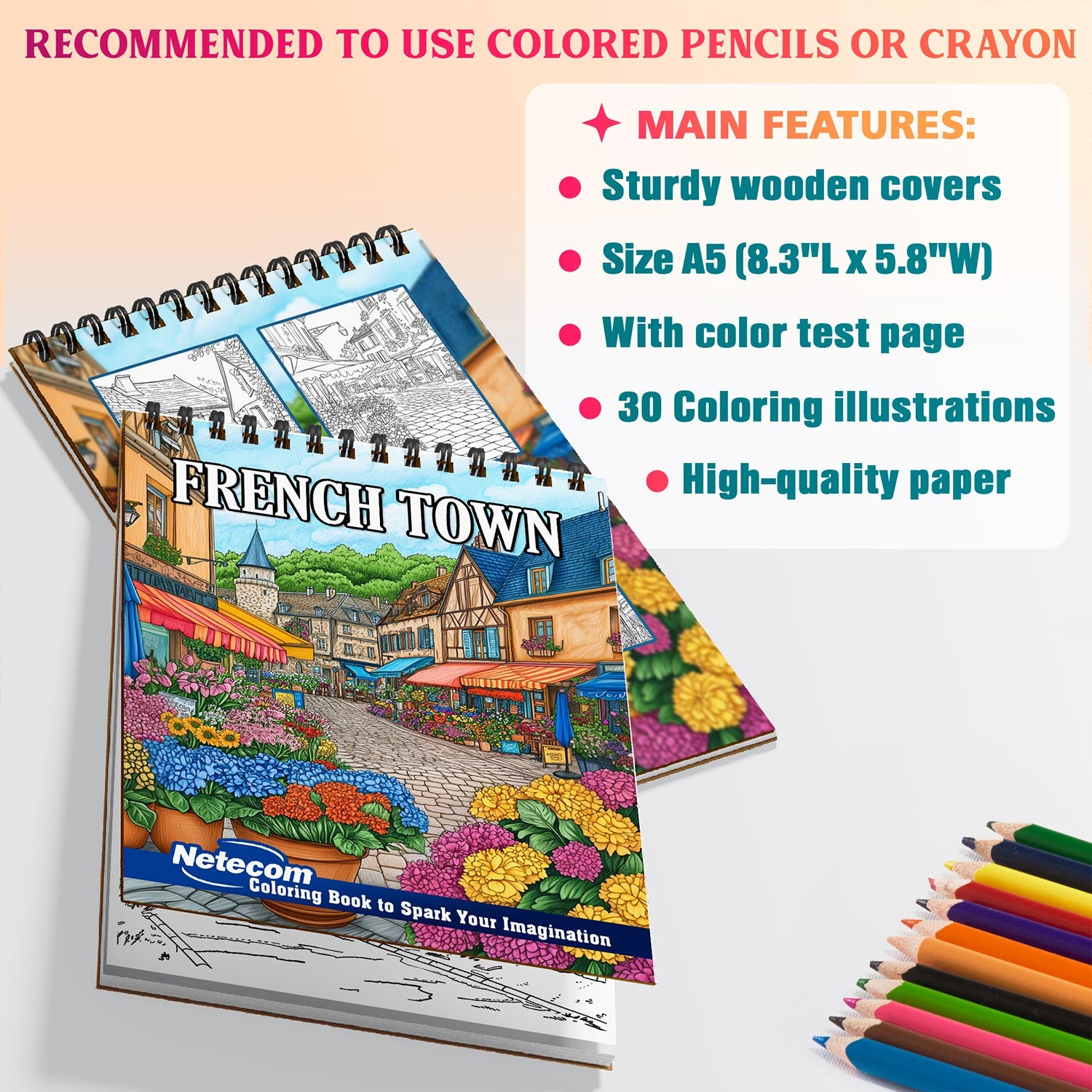 Netecom French Town Coloring Sheets For Adults