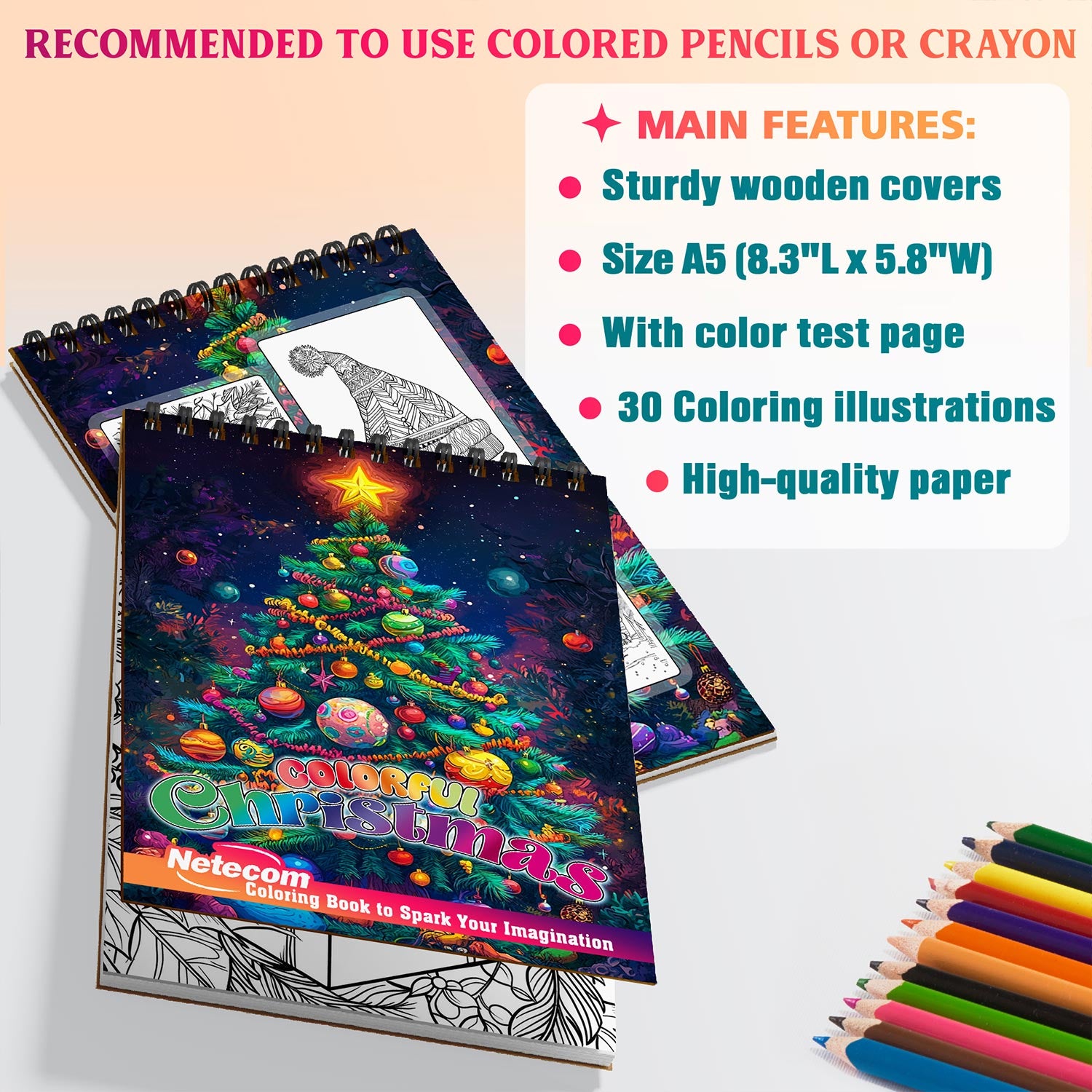 Netecom Colorful Christmas Coloring Sheets For Adults