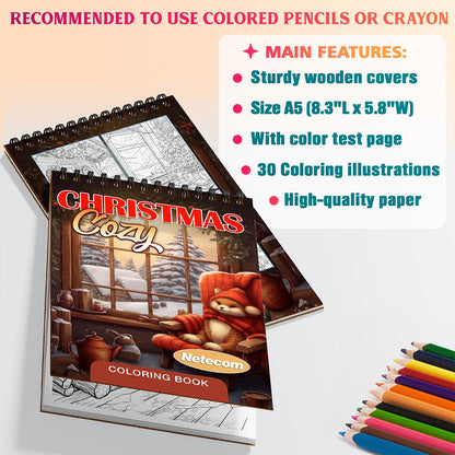 Netecom Christmas Cozy Coloring Sheets For Adults