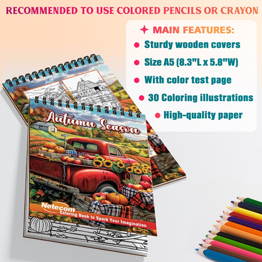 Netecom Autumn Season Coloring Sheets For Adults