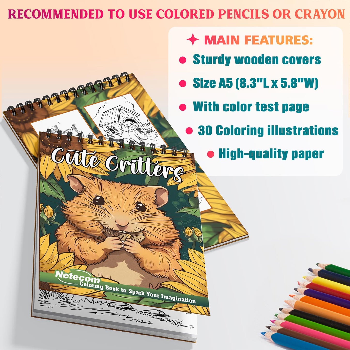 Netecom Cute Critters Coloring Sheets For Adults