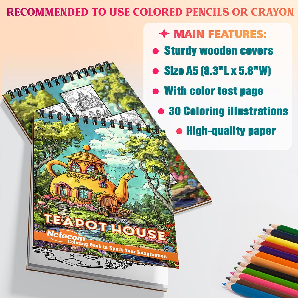 Netecom Teapot House Coloring Sheets For Adults