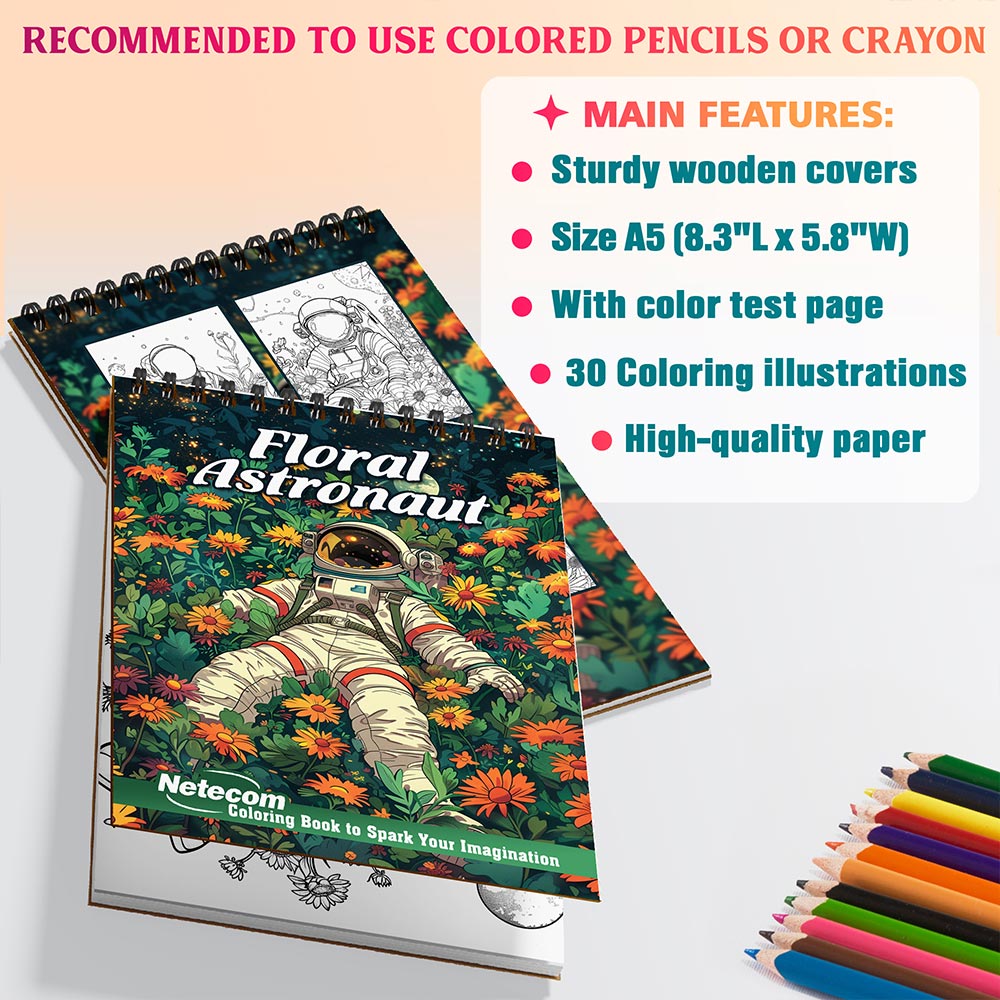 Netecom Floral Astronaut Coloring Sheets For Adults