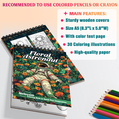 Netecom Floral Astronaut Coloring Sheets For Adults