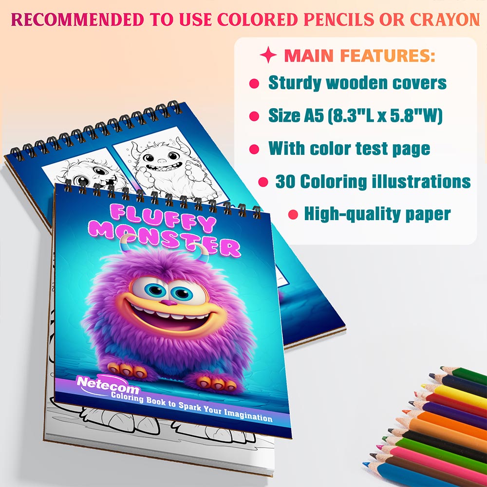 Netecom Fluffy Monster Coloring Sheets For Adults