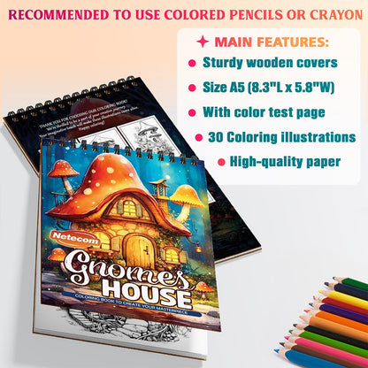 Netecom Gnomes House Coloring Sheets For Adults