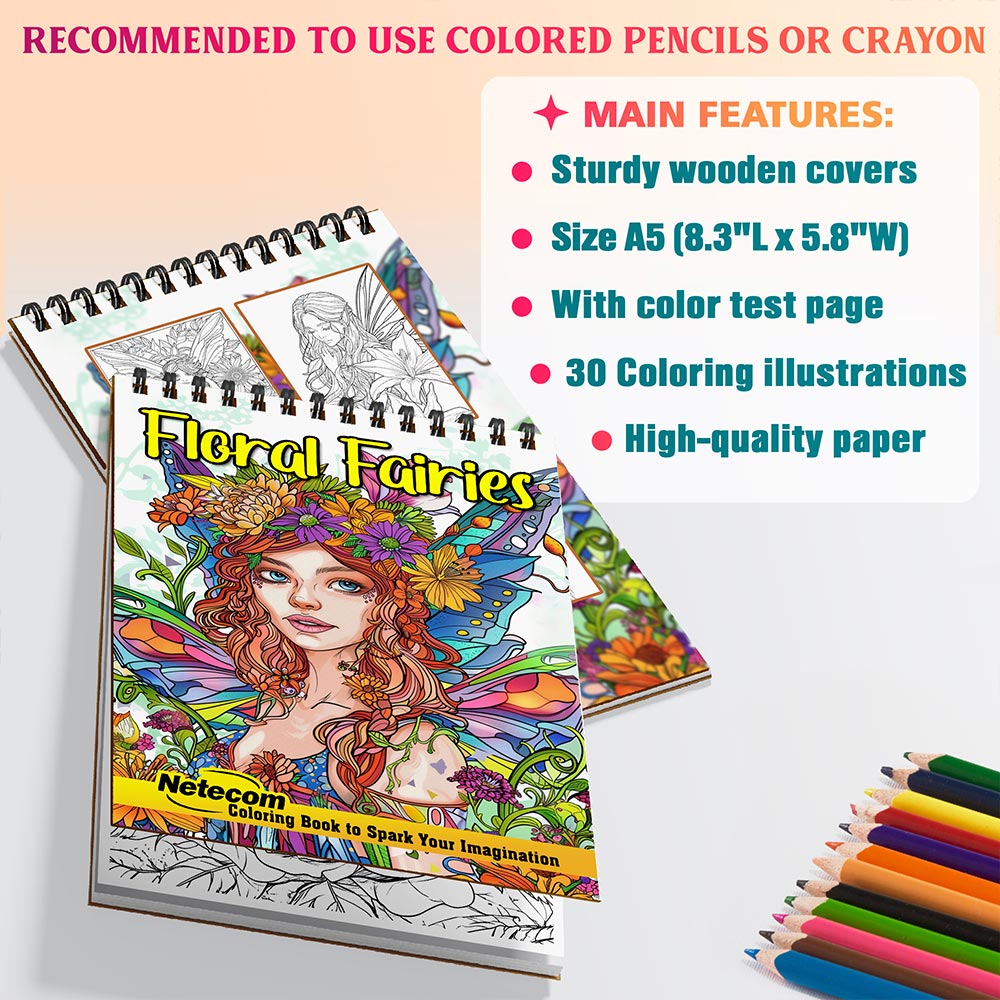 Netecom Floral Fairies Coloring Sheets For Adults