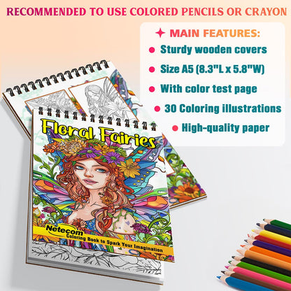 Netecom Floral Fairies Coloring Sheets For Adults