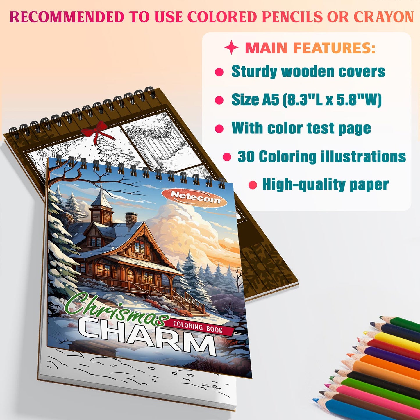 Netecom Christmas Charm Coloring Sheets For Adults
